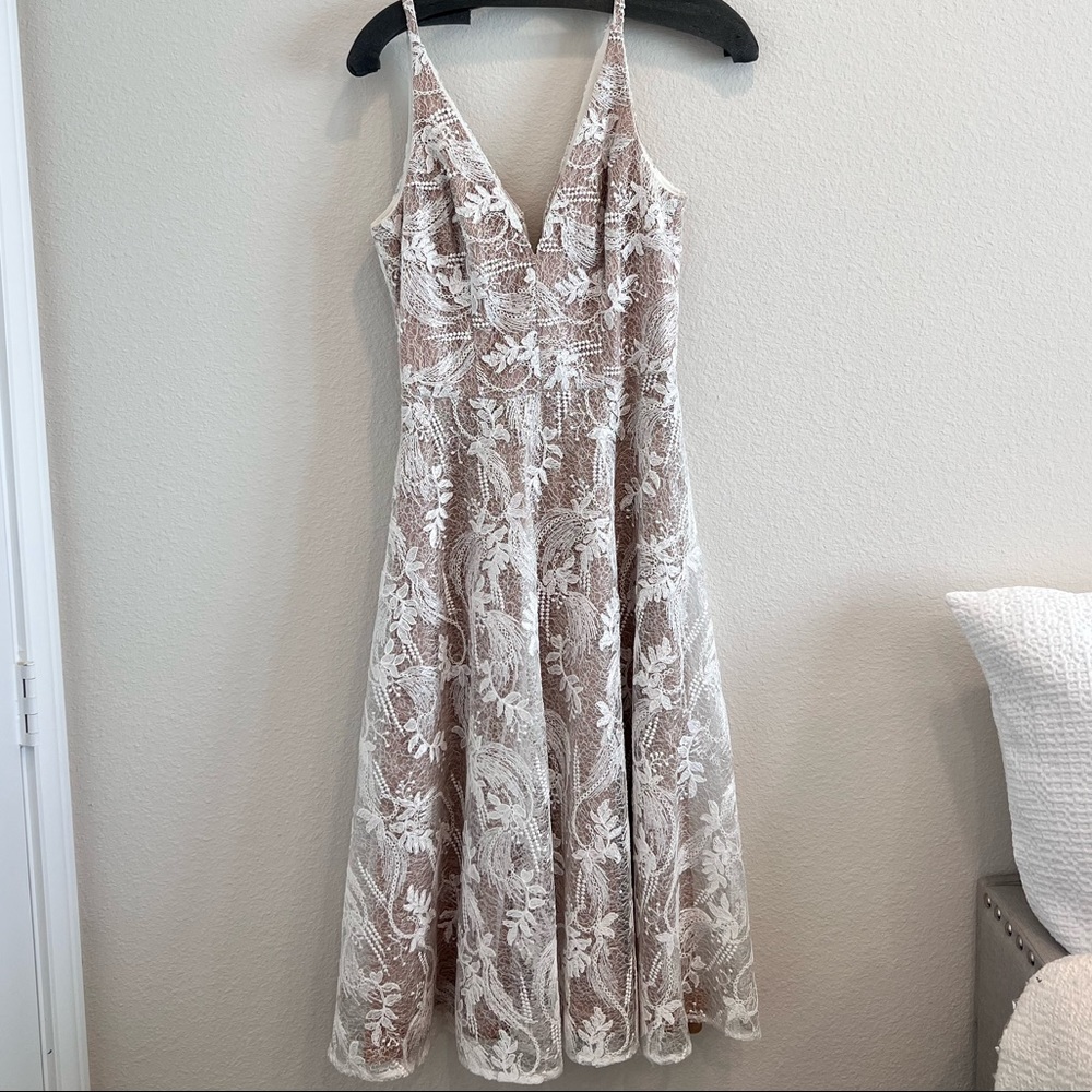 Dress the Population Sequin and Lace Midi NEW WITH TAGS